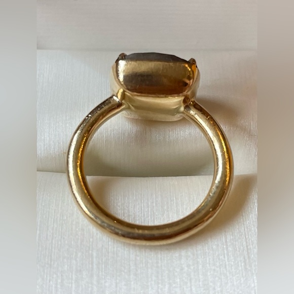 18K RING W/4 CARAT BEZEL CHOCOLATE SAPPHIRE SIZE 5 - Picture 5 of 10